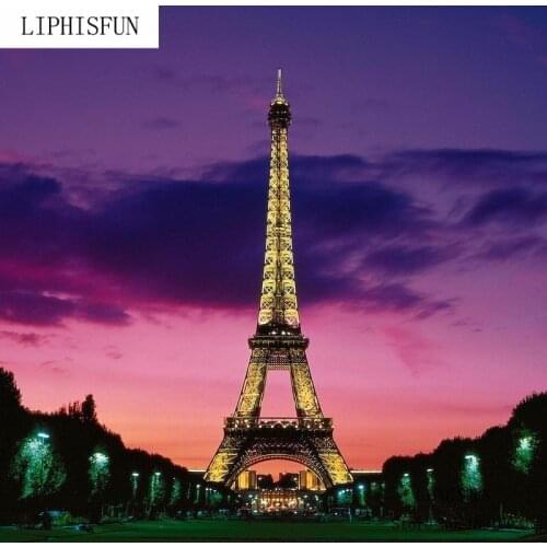 Picture Of Diamond Handmade Scenic Cross Stitch Resin Square Diamond Sets Decorative Diamond Embroidery Tower