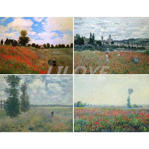 Claude Monet DIY 5D Diamond Painting Witney Poppy Field Full 3D Embroidery Flower Rouen Cathedral Mosaic Art Picture Decor CV582