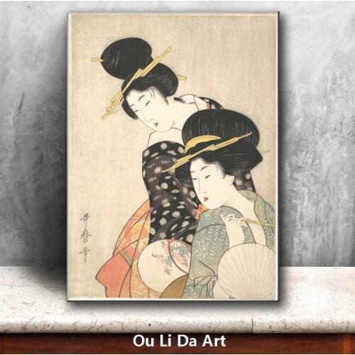 Classical Japan kimono beauty women oil painting canvas painting printings printed on canvas home wall art decoration picture