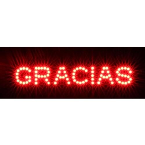 Red 12V Car LED Display Panel "Thank you" Russian, Spanish, Car High Level Brake Light "Cпасибо" “Gracias” Led Sign