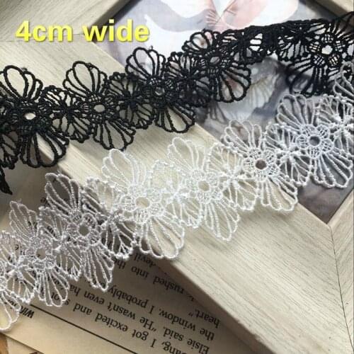 4cm Wide Fine Water Soluble Embroidery Lace Ribbon Diy Belt Necklace Hat Wallet Decorative Material Bow Skirt Trim Accessories
