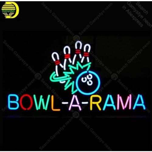 Neon Sign for Bowl-A-Rama Bowling decorate Windower Gameroom Display Beer Bar glass Tubes Restaurant Neon lights Advertise Lamps