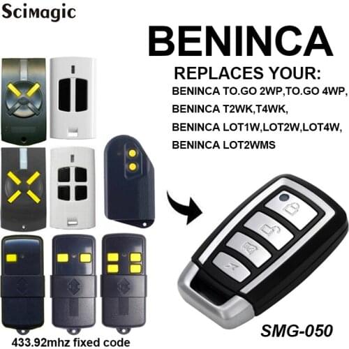 New 433MHz Garage Door Remote Control Clone BENINCA TO.GO 2WK / 4WK / 2WP / 4WP / T2WK / T4WK / LOT1W / LOT2W / LOT4W / LOT2WMS