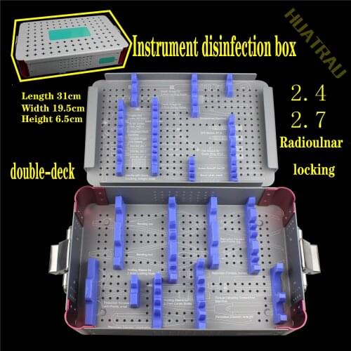 Orthopaedic instruments medical ulna, radius, fibula, metacarpal 2.4 2.7 locking instrument disinfection box storage box and bag