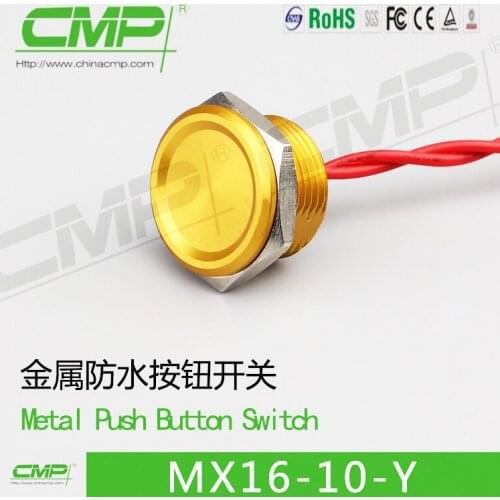 Piezoelectric switch IP68 Piezoelectric switch Metal Shell 16mm Push Button Switch Momentary