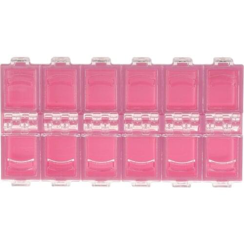 Transparent Nail Art Tips Rhinestone Empty Storage Container Box Case -12 Slots
