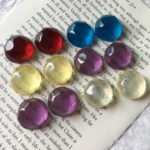 5pcs 23mm Clear Irregular Ring Brooch Cabochon Bead Resin Findings Handmade Charms Stud Earring Button Patch Jewelry Making F344