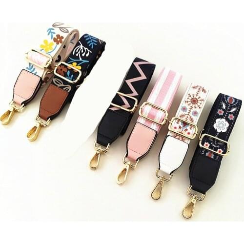 Fashion Colorful Bag Strap Belt Flower Replacement Wide Straps For Crossbody Bag Accessories Shoulder Strap For Bags Obag Handle