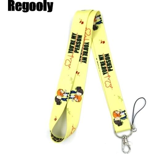 Greys Anatomy Lanyard Keys Phone Holder Funny Neck Strap With Keyring ID Card DIY Animal webbings ribbons Hang Rope