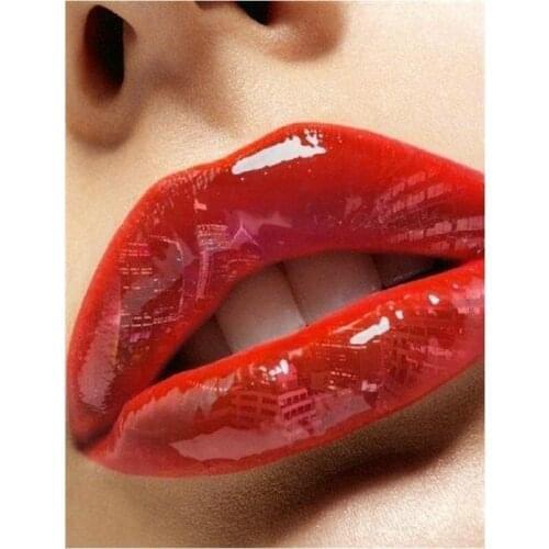 Crafts Needlework Diy Diamond painting Cross stitch Red lips Diamond embroidery pattern square Rhinestones Paste painting