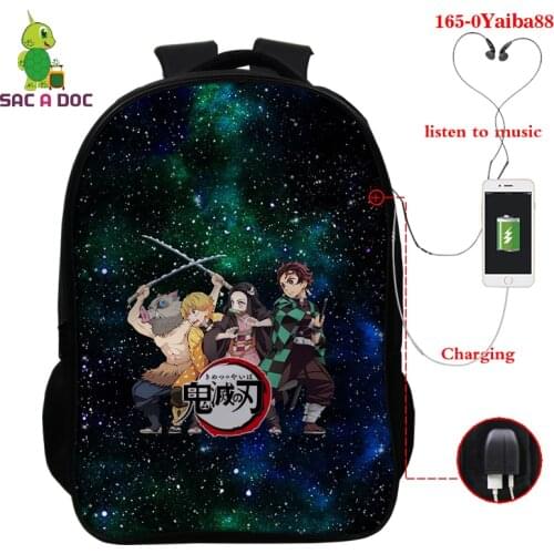 3d Women Men Bookbag Anime Kimetsu No Yaiba Print School Backpacks Fashion Schoolbag Children Teenager Kimetsu No Yaiba Backpack