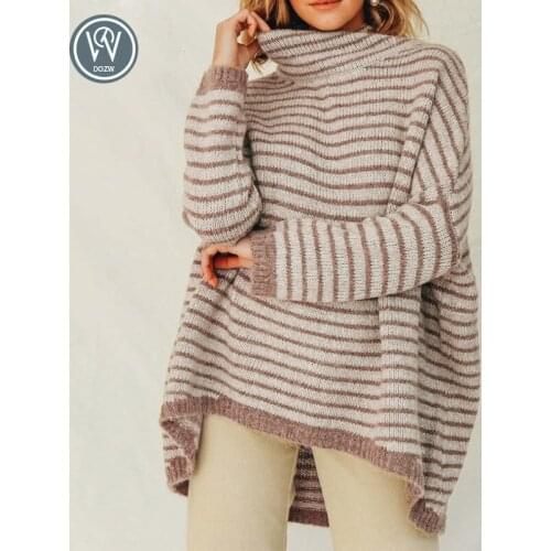 Turtleneck Knitted Long Sweaters Women Autumn Winter Female Bat Sleeve Pullover and Sweater Plus Size Ladies Loose Jumper