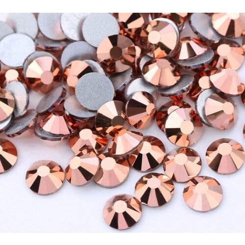 Swarovsky Rose Golden Rhinestones FlatBack Rhinestones Thermal Adhesive Non Hot Fix Crystal Stones For Nail
