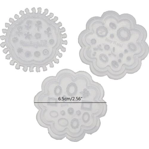 T5UF 3 Pcs Nail Decoration Crystal Epoxy Resin Molds Mini Frame Flowers Silicone Mould DIY Crafts Ornaments Jewelry Casting