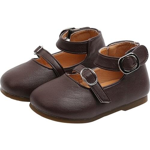 Girls' Shoes All-match 2021 Spring Autumn New Retro Baby Leather Shoes Kids Princess Shoes Soft Sole Simple Elegant Comfortable