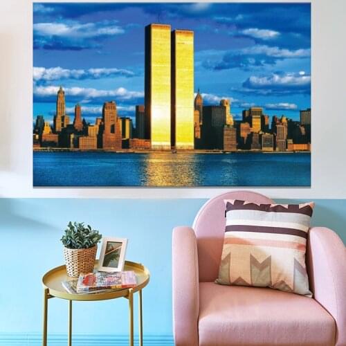 TWIN TOWERS - NEW YORK CITY Art Film Print Poster Home Wall Decor