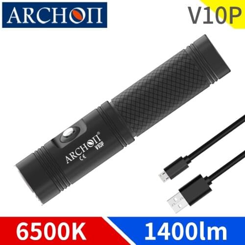 V10 Plus type c Recharge diving flashlight CREE LED flashlight 5100mAh diving torch underwater dive light fill light strobe lamp