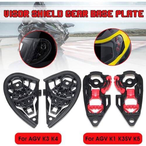 Pair Motorcycle Helmet Visor Shield Gear Base Plate Lens Holder For AGV K1 K3SV K5 / K3 K4