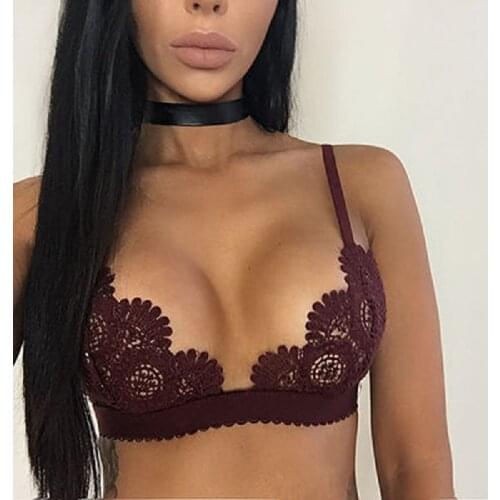 Women Lace Floral Bralet Bra Bustier Crop Top Unpadded Bra Sexy Ladies Bralette Ladys Underwear Summer party crop top lingerie