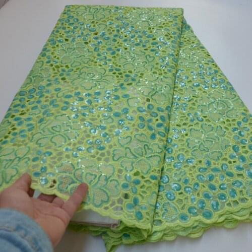 12 colors (5yards/pc) high quality lemon green African handcut organza lace fabric with excellent sequins embroidery OP59
