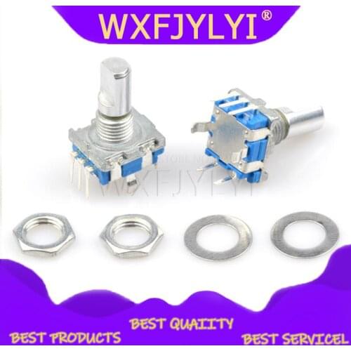 2PCS Half axis rotary encoder, handle length 15mm code switch/ EC11 / digital potentiometer with switch 5Pin