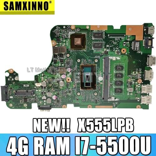 Akmey X555LP REV 1.1 Mainboard For Asus X555LPB X555LP X555Li X555LPB laptop motherboard 4GB RAM I7-5500 Radeon R5 M230/2GB