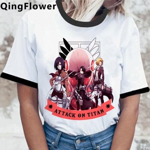Attack on Titan Shingeki No Kyojin Titan Attack clothes women white t shirt couple clothes summer top ulzzang vintage