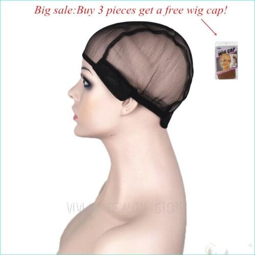 Free shipping wig cap for making wigs stretch weaving net cap black color medium size high quality guarantee