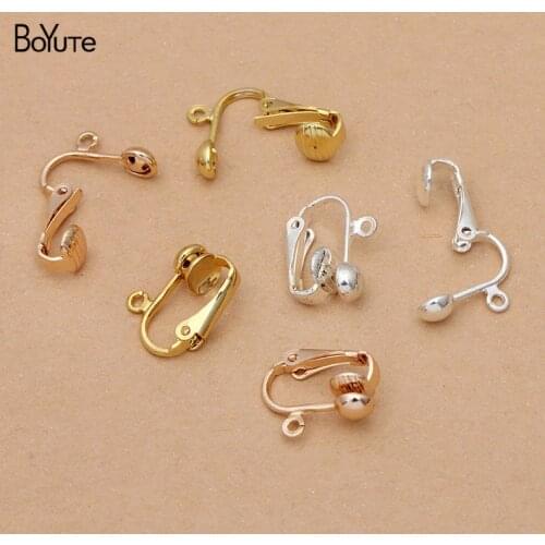 BoYuTe (50 Pieces/Lot) 15MM Metal Iron No Pierced Clip Earring Accessories Diy Handmade Jewelry Materials