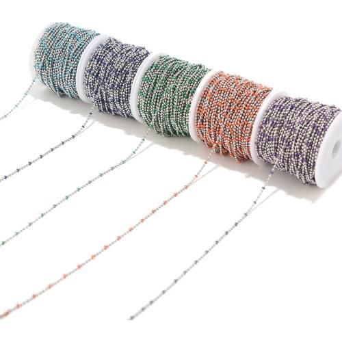 New arrived mixed color Stainless Steel Ball Bead Chains DIY jewelry finding