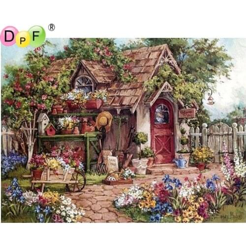 DPF DIY A small house 5D crafts diamond mosaic diamond embroidery square home deco wall painting diamond painting cross stitch