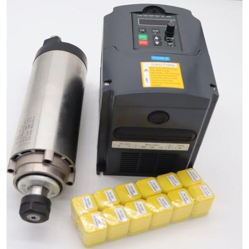 80mm 2.2KW air-cooled spindle motor ER20 24000 rpm 2.2KW frequency inverter 12 pieces ER20 collet