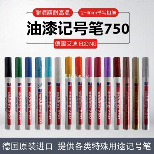Edding 750 Paint Marker - Round Tip 2-4 mm - Paint Marker for Marking and Labelling Metal, Glass, Rocks, Plastic- Heat-Resistant