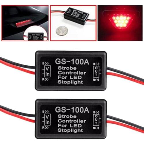 GS-100A Flash Strobe Controller Flasher Module For Car LED Brake Stop Light Lamp 12V/24V Short Circuit Protection