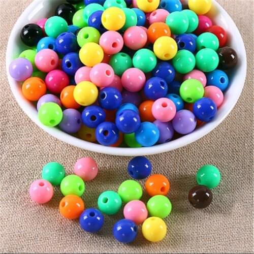 Wholesale 2000pcs 8mm Loose Round Shape Acrylic Plastic Solid Beads DIY Jewelry Findings Ornament Accessory Bracelet Spacer Bead