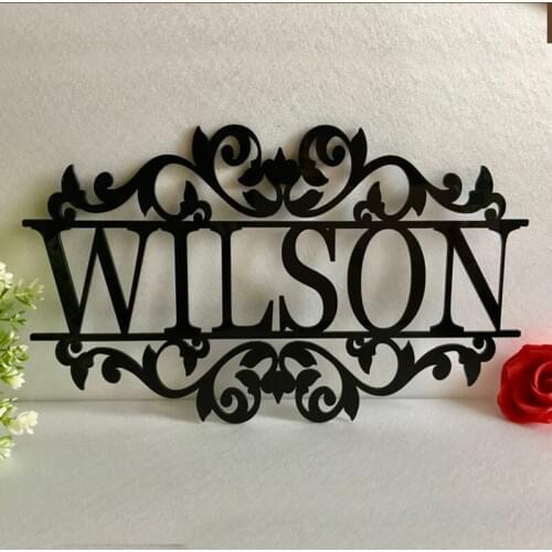 Personalized Laser Cut Acrylic Any Name Wall Decor, Rustic Sign Outdoor Hanging,photo prop wall sign,Housewarming Gift
