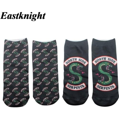 K1862 1 Pair Riverdale tv Casual Socks Dragon Summer Socks Short Low Cut No Show Socks Cotton Funny Happy Boat Socks