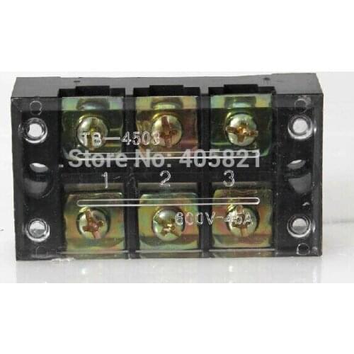 5PCS TB-4503 600V 45A Double Row 3 Position Screw Barrier Terminal Block