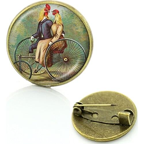 Kokopelli Sun Dance resin brooches cock Southwest jewelry fertility diety short Vintage art Glass cabochon men women pins C481
