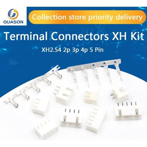 230pcs XH2.54 2p 3p 4p 5 pin 2.54mm Pitch Terminal Kit / Housing / Pin Header JST Connector Wire Connectors Adaptor XH Kit