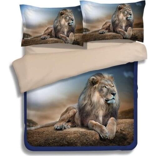 Lions Animal 3D Printed Comforter Bedding Sets Twin Full Queen King Size Duvet Covers 3pc Childrens Adults Home Textile Linens
