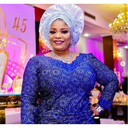 SJD LACE Nigerian Socialites African Dry Lace Fabric With Stones Embroiderey New Swiss Voile Laces For Party Dress Sewing A1953