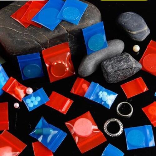 100pcs Blue Red Ziplock Bag Jewellery Bag Small Thickening Pocket Sealed Bags Accessories Jewelry Bag