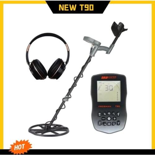 T90 deep search underground metal detector china long range gold detector with 12'' waterproof search coil and telescopic shaft