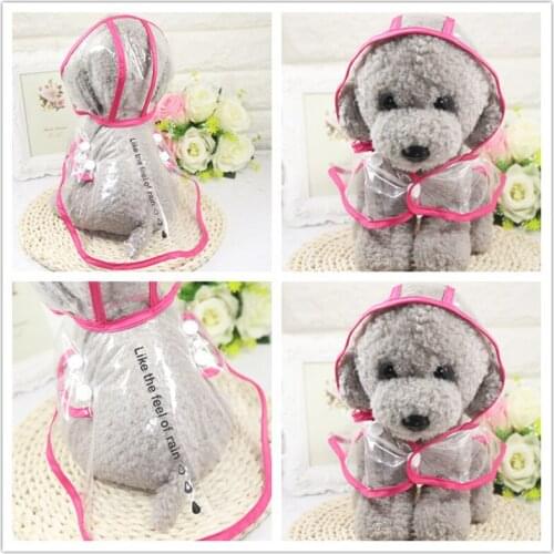Cute Transparent Polyester Raincoat Outdoor Waterproof Rain Coat pet cat dog Impermeable Poncho small pet Rain Jacket Gift