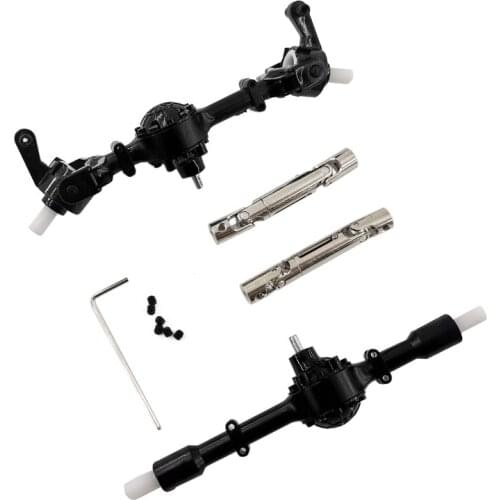 Upgraded Front Rear Metal Bridge Axle Assembly with Drive Shaft Kit for WPL B24 C14 4WD RC model Car Repair Tool Parts
