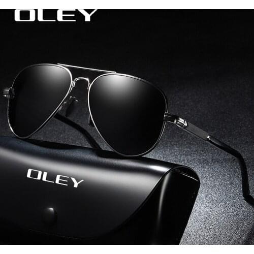 OLEY Fashion Aluminum pilot Sunglasses Polarized Sun glasses Men Anti-glare Women Driving goggles