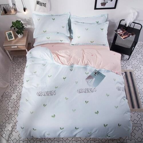 Green Life Tree Bud Children Bedding Sets Soft Duvet Cover Bed Sheet Pillowcase Bed Cover Linens Bedclothes Kids Baby Gift