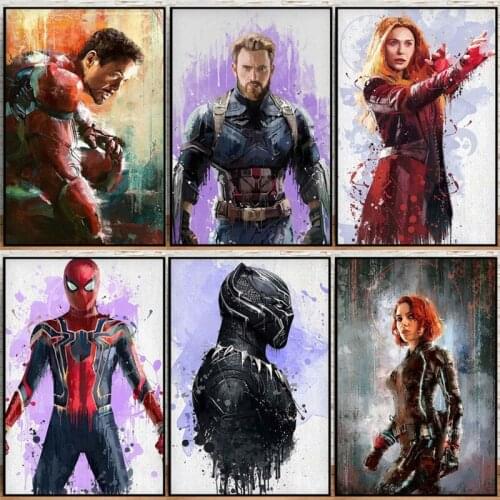 5D DIY Diamond Painting Full Square Drill Embroidery Marvel Superheroes Avengers Diamond Embroidery Kit Decoration For Home