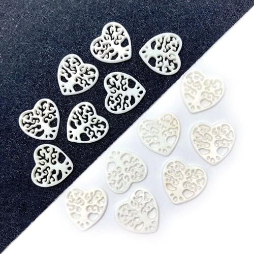Natural White Shell Pendant Heart-shaped Mother-of-pearl Exquisite Pendant Jewelry Making DIY Earrings Necklace Accessories